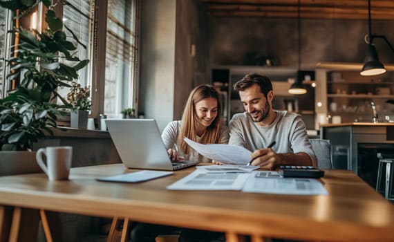 Couple analysant un contrat de réméré permettant d'avoir de la trésorerie et du temps pour vendre